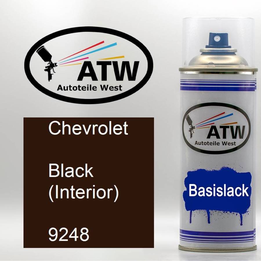 Chevrolet, Black (Interior), 9248: 400ml Sprühdose, von ATW Autoteile West.